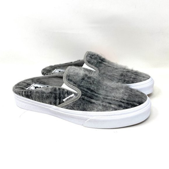 Vans Classic Slip On M Gray Women's Size Casual White Canvas Wool VN0A4P3U8O9 - Picture 3 of 10